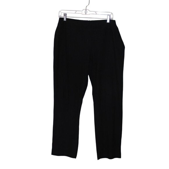 Eileen Fisher Womens Black Stretch Pull On Pants Medium - Picture 4 of 9